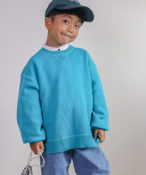 CIAOPANIC TYPY（チャオパニックティピー）の「【新色追加】【KIDS】スウェットライクニットプルオーバー（ニット/セーター・キッズ・ピンク/レッド/ブルー/オレンジ/オフホワイト/ブラック・SMALL/MEDIUM/LARGE/X-LARGE/XX-LARGE）」の3枚目の写真