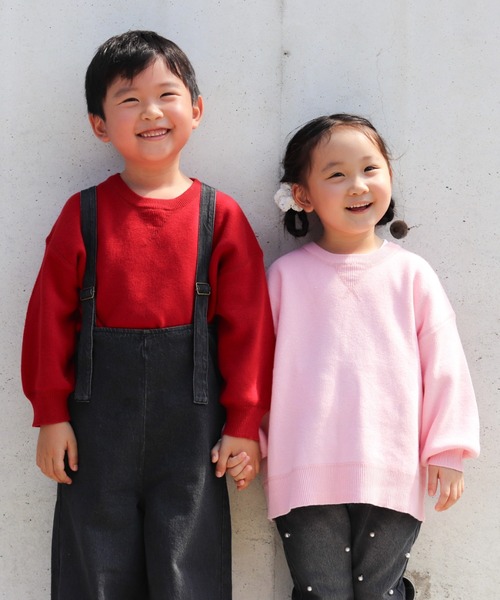 CIAOPANIC TYPY（チャオパニックティピー）の「【新色追加】【KIDS】スウェットライクニットプルオーバー（ニット/セーター・キッズ・ピンク/レッド/ブルー/オレンジ/オフホワイト/ブラック・SMALL/MEDIUM/LARGE/X-LARGE/XX-LARGE）」の19枚目の写真