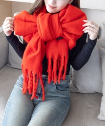 clear | 【11色展開】フリンジボリュームマフラー[厚手　もこもこ感　大人 カジュアル 着回し抜群 ]≪再入荷≫(マフラー)