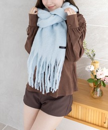 clear | フリンジボリュームマフラー[厚手　もこもこ感　女子]≪2024AW新作≫(マフラー)