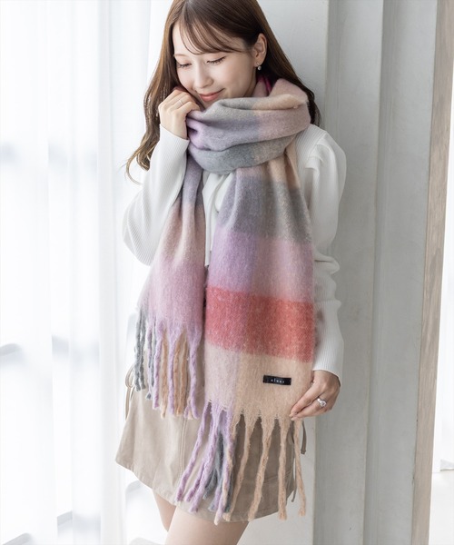 セール】【11色展開】フリンジボリュームマフラー[厚手 もこもこ感