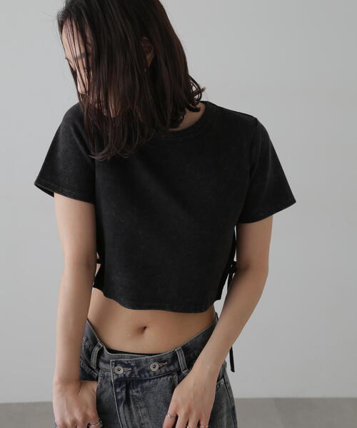 FREE'S MART（フリーズマート）の「ヴィンテージ加工サイドベルトTシャツ（Tシャツ/カットソー・レディース・ホワイト/ブラウン/ブラック・FREE）」の6枚目の写真