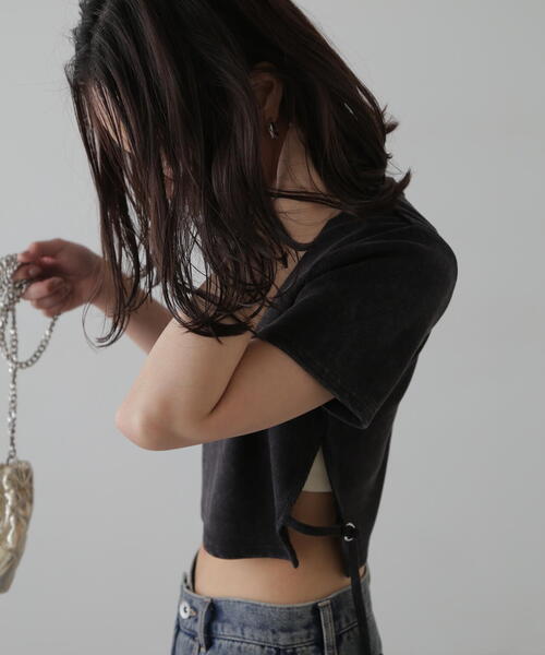 FREE'S MART（フリーズマート）の「ヴィンテージ加工サイドベルトTシャツ（Tシャツ/カットソー・レディース・ホワイト/ブラウン/ブラック・FREE）」の8枚目の写真