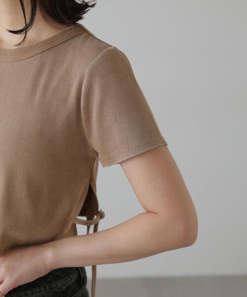 FREE'S MART（フリーズマート）の「ヴィンテージ加工サイドベルトTシャツ（Tシャツ/カットソー・レディース・ホワイト/ブラウン/ブラック・FREE）」の15枚目の写真