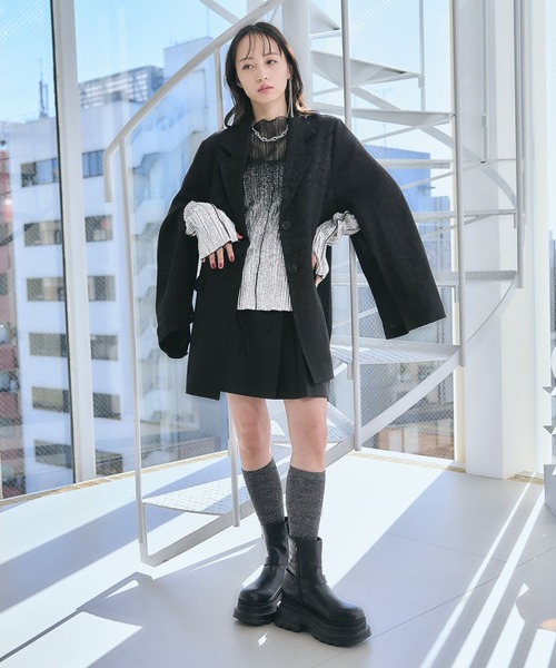 HARE（ハレ）の「デザインラメシアートップス(HARE)（Tシャツ/カットソー・レディース・ブラック/レッド/ネイビー/パープル/ブラック×シルバー/ブルー/ブルー系その他/イエロー/パープル系その他/ブラック系その他/グリーン/ピンク/ブルー系その他2・FREE）」の14枚目の写真