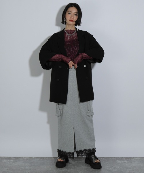 HARE（ハレ）の「デザインラメシアートップス(HARE)（Tシャツ/カットソー・レディース・ブラック/レッド/ネイビー/パープル/ブラック×シルバー/ブルー/ブルー系その他/イエロー/パープル系その他/ブラック系その他/グリーン/ピンク/ブルー系その他2・FREE）」の16枚目の写真