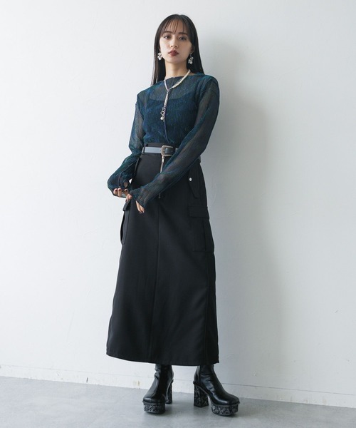 HARE（ハレ）の「デザインラメシアートップス(HARE)（Tシャツ/カットソー・レディース・ブラック/レッド/ネイビー/パープル/ブラック×シルバー/ブルー/ブルー系その他/イエロー/パープル系その他/ブラック系その他/グリーン/ピンク/ブルー系その他2・FREE）」の20枚目の写真