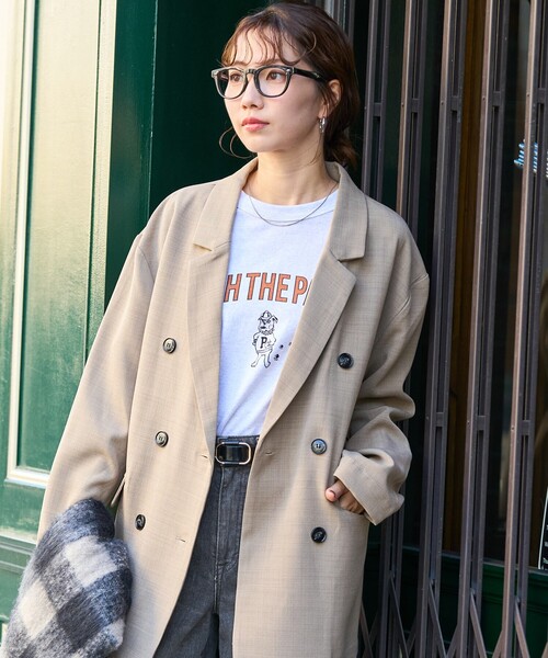 FREAK'S STORE（フリークスストア）の「限定展開　ダブル テーラード ジャケット（テーラードジャケット・レディース・ベージュ/グレー/ブラック・ﾌﾘ-）」の6枚目の写真