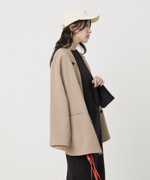 FREAK'S STORE（フリークスストア）の「限定展開　ダブル テーラード ジャケット（テーラードジャケット・レディース・ベージュ/グレー/ブラック・ﾌﾘ-）」の12枚目の写真