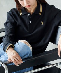 U.S. POLO ASSN. × PUBLUX/ユーエスポロアッスン 襟ライン入り鹿の子ポロシャツ 限定展開