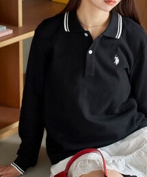 U.S. POLO ASSN.（ユーエスポロアッスン）の「U.S. POLO ASSN. × PUBLUX/ユーエスポロアッスン 襟ライン入り鹿の子ポロシャツ　限定展開（Tシャツ/カットソー・レディース）」