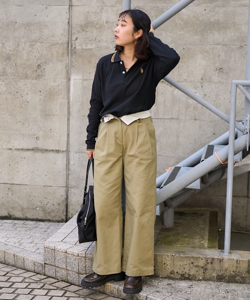 PUBLUX（パブリュクス）の「U.S. POLO ASSN. × PUBLUX/ユーエスポロアッスン 襟ライン入り鹿の子ポロシャツ　限定展開（Tシャツ/カットソー・レディース・ナチュラル/ブラック/イエロー/ネイビー/ブラウン・ﾌﾘ-）」の15枚目の写真