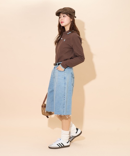 PUBLUX（パブリュクス）の「U.S. POLO ASSN. × PUBLUX/ユーエスポロアッスン 襟ライン入り鹿の子ポロシャツ　限定展開（Tシャツ/カットソー・レディース・ナチュラル/ブラック/イエロー/ネイビー/ブラウン・ﾌﾘ-）」の20枚目の写真