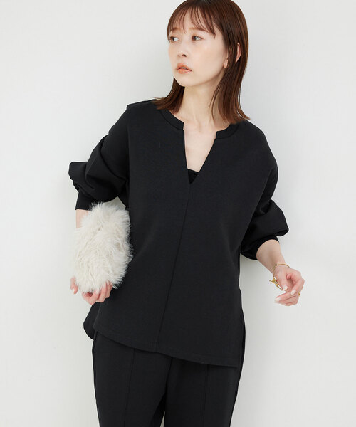 SLOBE IENA（スローブイエナ）の「ダンボールスキッパープルオーバー（スウェット・レディース・ブラック/ネイビー・FREE）」の7枚目の写真