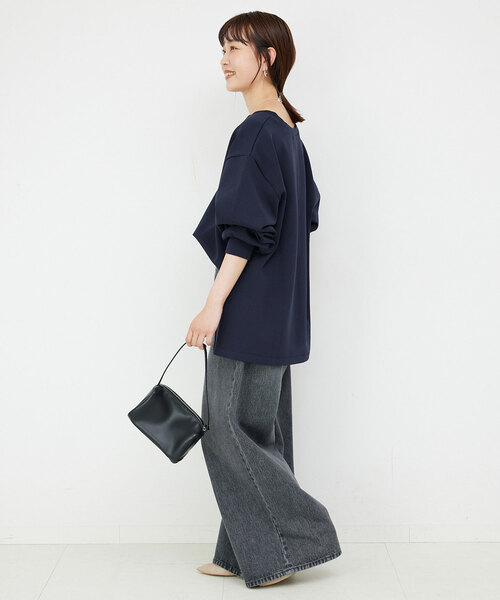 SLOBE IENA（スローブイエナ）の「ダンボールスキッパープルオーバー（スウェット・レディース・ブラック/ネイビー・FREE）」の13枚目の写真