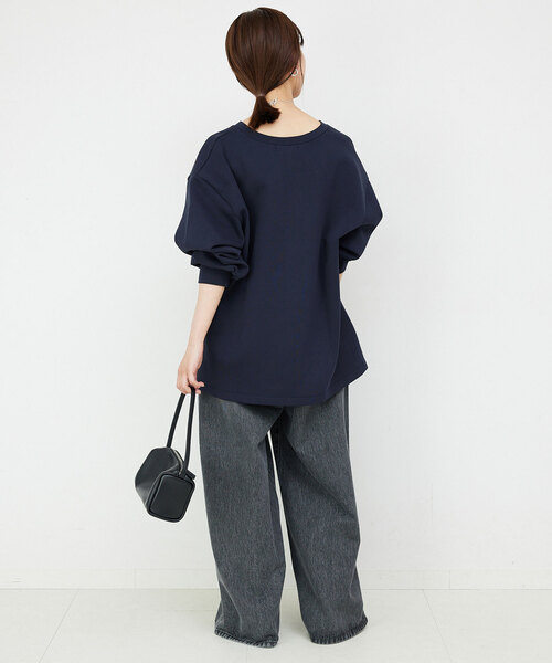 SLOBE IENA（スローブイエナ）の「ダンボールスキッパープルオーバー（スウェット・レディース・ブラック/ネイビー・FREE）」の14枚目の写真