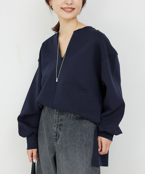 SLOBE IENA（スローブイエナ）の「ダンボールスキッパープルオーバー（スウェット・レディース・ブラック/ネイビー・FREE）」の16枚目の写真