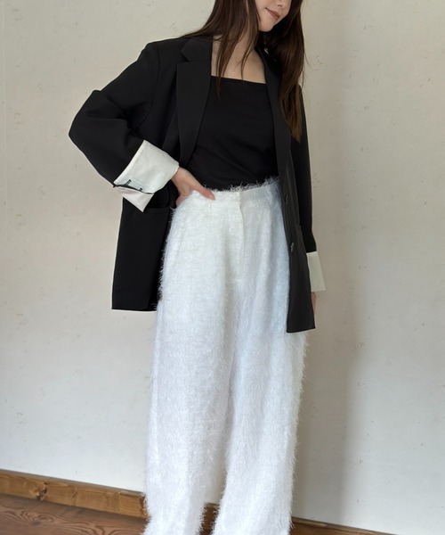 Per sist ence（パーシエンス）の「TRツイル袖折り返しシングルジャケット（テーラードジャケット・レディース・グレー/チャコールグレー/ブラック/グレイッシュベージュ/ベージュ系・FREE）」の10枚目の写真