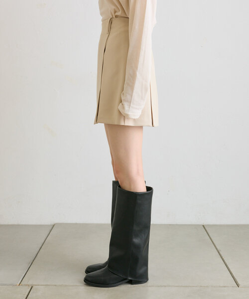 mystic（ミスティック）の「【3サイズ展開】レイヤードミニスカパン（スカート・レディース・ブラウン/ブラック/アイボリー・0/2/1）」の8枚目の写真