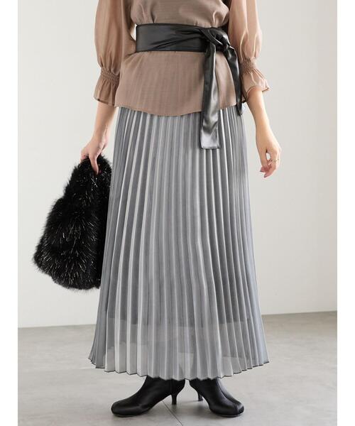 Te chichi（テチチ）の「オーロラサテンプリーツスカート（スカート・レディース・ブラウン/グレー/ブルー・F）」の4枚目の写真