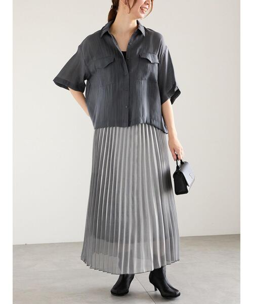 Te chichi（テチチ）の「オーロラサテンプリーツスカート（スカート・レディース・ブラウン/グレー/ブルー・F）」の5枚目の写真