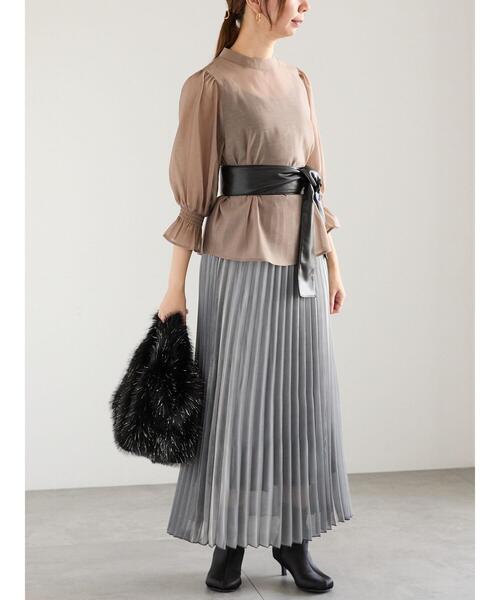 Te chichi（テチチ）の「オーロラサテンプリーツスカート（スカート・レディース・ブラウン/グレー/ブルー・F）」の6枚目の写真