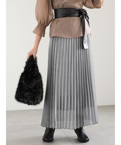 Te chichi（テチチ）の「オーロラサテンプリーツスカート（スカート・レディース・ブラウン/グレー/ブルー・F）」の7枚目の写真