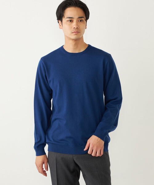 SHIPS Colors(シップス カラーズ)の「SHIPS Colors:〈手洗い可能〉アンチピリング 12G クルーネック ニット(ニット/セーター・メンズ・ダークグレー/オレンジ/ロイヤルブルー/ネイビー/ブルー/ライトグレー・MEDIUM/LARGE/X-LARGE)」の6枚目の写真