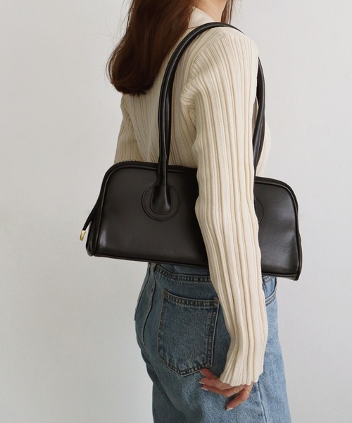 ammy.（エイミードット）の「【 ammy. / エイミードット 】 ビンテージライク ロング ボストンバッグ / ハンドバッグ（ボストンバッグ・レディース・ブラック/ブラウン/グリーン・FREE）」の9枚目の写真