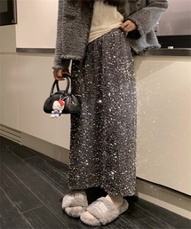 バックスリットスパンコールロングスカート