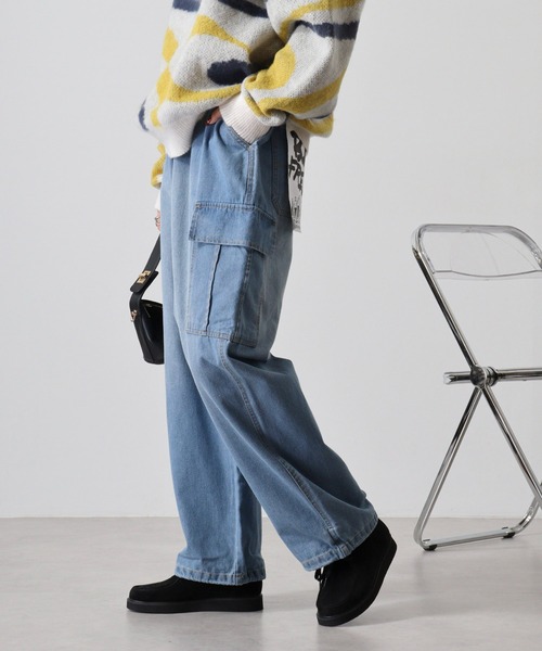 Jungle Storm(ジャングルストーム)の「Easy work pants / イージーワークパンツ unisex(カーゴパンツ・メンズ・ネイビー/ブラック系1/サックスブルー/ブラック/アイボリー・FREE)」の8枚目の写真