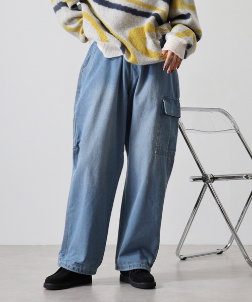 Jungle Storm(ジャングルストーム)の「Easy work pants / イージーワークパンツ unisex(カーゴパンツ・メンズ・ネイビー/ブラック系1/サックスブルー/ブラック/アイボリー・FREE)」の6枚目の写真