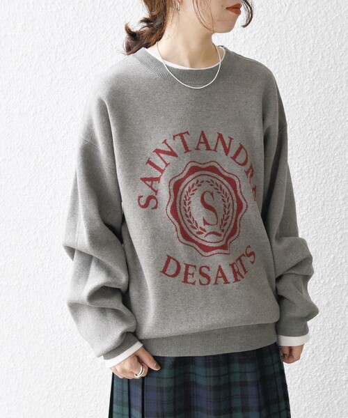 【セール】SHIPS any:〈手洗い可能〉クラブロゴ ジャカード ニット◇（ニット/セーター）｜SHIPS any（シップス エニィ）