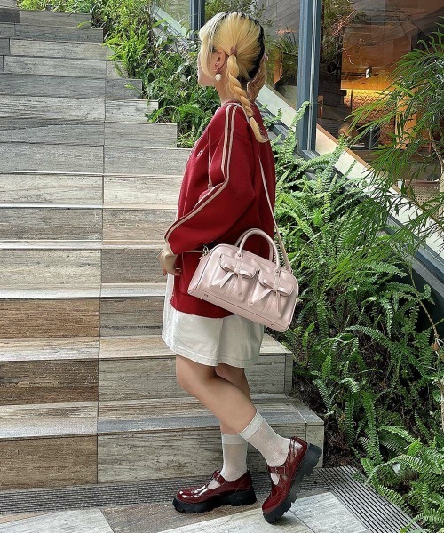 F i.n.t(フィント)の「トラックラインニットカーディガン/fint(カーディガン/ボレロ・レディース・ベージュ/レッド/グリーン・FREE)」の14枚目の写真