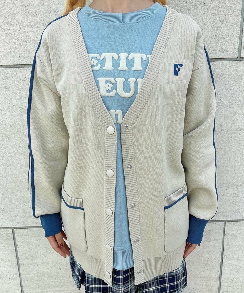 F i.n.t(フィント)の「トラックラインニットカーディガン/fint(カーディガン/ボレロ・レディース・ベージュ/レッド/グリーン・FREE)」の16枚目の写真