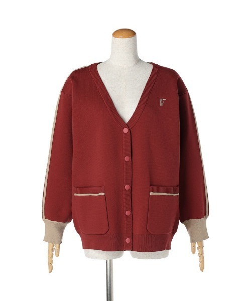 F i.n.t(フィント)の「トラックラインニットカーディガン/fint(カーディガン/ボレロ・レディース・ベージュ/レッド/グリーン・FREE)」の17枚目の写真