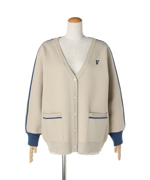 F i.n.t(フィント)の「トラックラインニットカーディガン/fint(カーディガン/ボレロ・レディース・ベージュ/レッド/グリーン・FREE)」の19枚目の写真