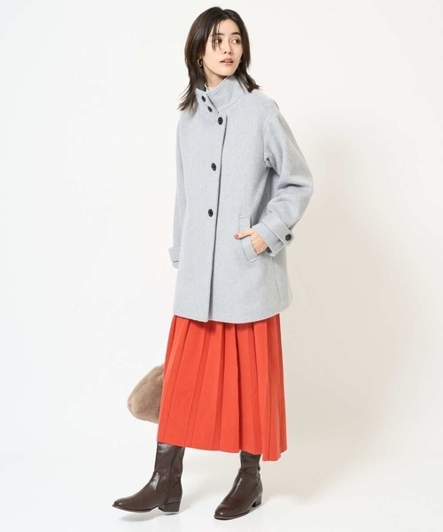 a.v.v(アーヴェヴェ)の「【洗える】プリーツニットスカート【セットアップ対応】(スカート・レディース・ブルー/オレンジ/アイボリー/ミント/グレー/ブラック/ライトグレー・40/36/38)」の13枚目の写真