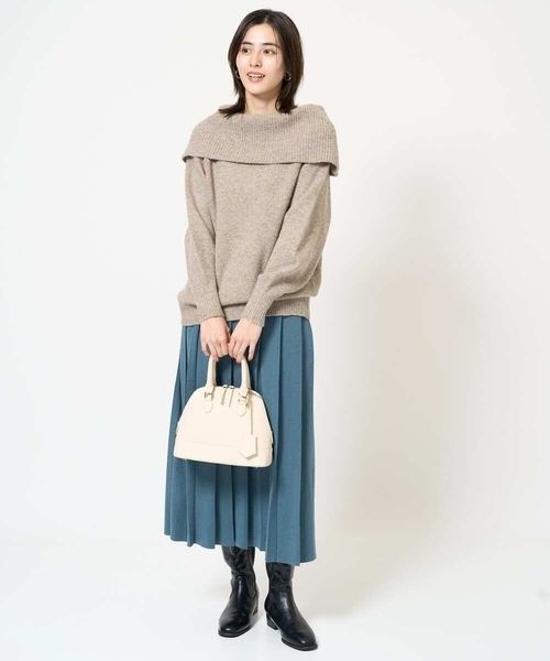 a.v.v(アーヴェヴェ)の「【洗える】プリーツニットスカート【セットアップ対応】(スカート・レディース・ブルー/オレンジ/アイボリー/ミント/グレー/ブラック/ライトグレー・40/36/38)」の20枚目の写真