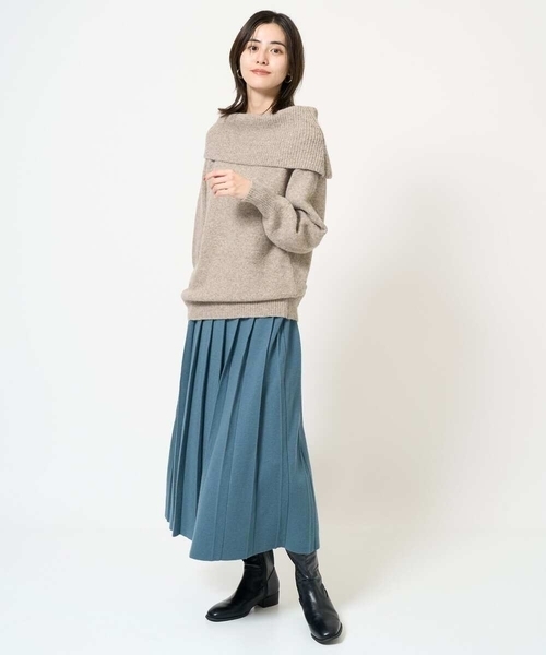 a.v.v(アーヴェヴェ)の「【洗える】プリーツニットスカート【セットアップ対応】(スカート・レディース・ブルー/オレンジ/アイボリー/ミント/グレー/ブラック/ライトグレー・40/36/38)」の21枚目の写真