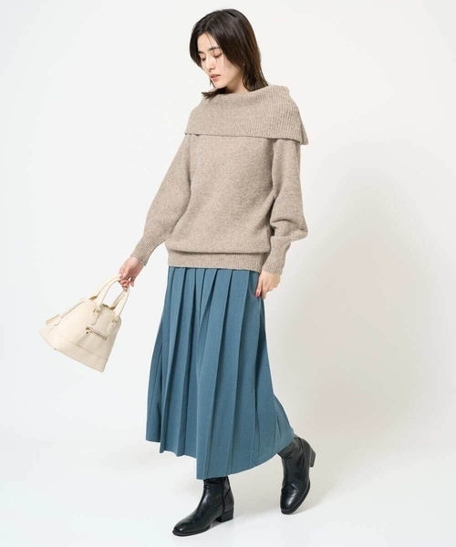 a.v.v(アーヴェヴェ)の「【洗える】プリーツニットスカート【セットアップ対応】(スカート・レディース・ブルー/オレンジ/アイボリー/ミント/グレー/ブラック/ライトグレー・40/36/38)」の22枚目の写真