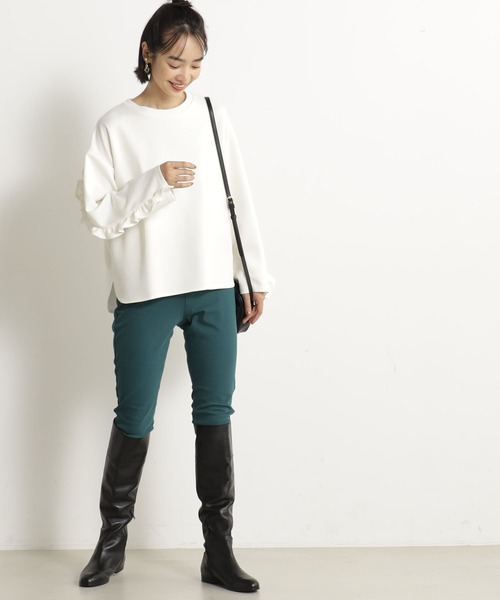 FOUND GOOD（ファウンドグッド）の「ポンチバックフリルPO/LS（Tシャツ/カットソー・レディース・ベージュ/ホワイト系5/ブルー系2/ブラック・L/M/S）」の8枚目の写真