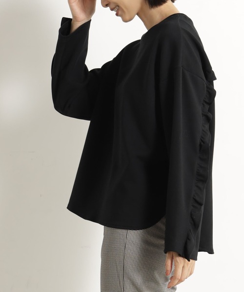 FOUND GOOD（ファウンドグッド）の「ポンチバックフリルPO/LS（Tシャツ/カットソー・レディース・ベージュ/ホワイト系5/ブルー系2/ブラック・L/M/S）」の11枚目の写真