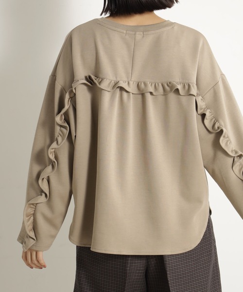 FOUND GOOD（ファウンドグッド）の「ポンチバックフリルPO/LS（Tシャツ/カットソー・レディース・ベージュ/ホワイト系5/ブルー系2/ブラック・L/M/S）」の14枚目の写真