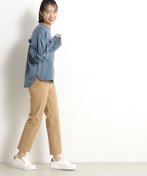 FOUND GOOD（ファウンドグッド）の「ポンチバックフリルPO/LS（Tシャツ/カットソー・レディース・ベージュ/ホワイト系5/ブルー系2/ブラック・L/M/S）」の17枚目の写真