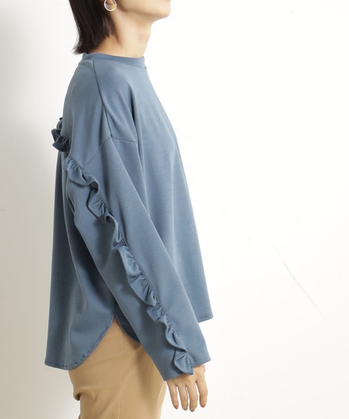 FOUND GOOD（ファウンドグッド）の「ポンチバックフリルPO/LS（Tシャツ/カットソー・レディース・ベージュ/ホワイト系5/ブルー系2/ブラック・L/M/S）」の18枚目の写真