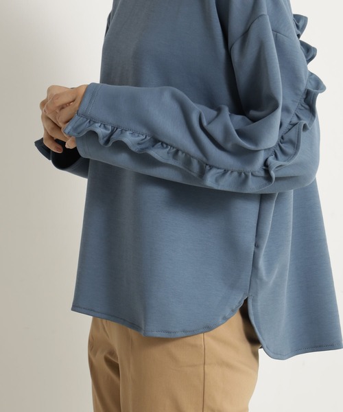 FOUND GOOD（ファウンドグッド）の「ポンチバックフリルPO/LS（Tシャツ/カットソー・レディース・ベージュ/ホワイト系5/ブルー系2/ブラック・L/M/S）」の19枚目の写真