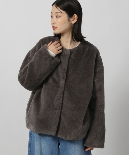 セール】ノーカラーファーブルゾン / 135667（ブルゾン）｜LAKOLE