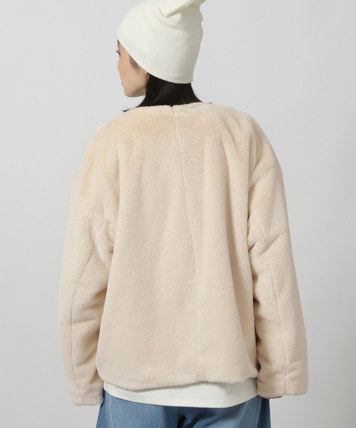 LAKOLE（ラコレ）の「ノーカラーファーブルゾン / 135667（ブルゾン・レディース・チャコール/アイボリー・MEDIUM/SMALL）」の13枚目の写真