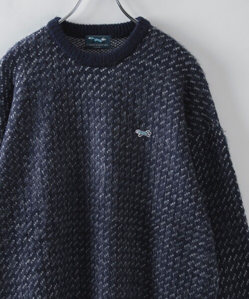 PENNEYS（ぺニーズ）の「Penneys（ぺニーズ）別注ジャガードクルーネックニット（ニット/セーター・メンズ・ブラック/ベージュ/ネイビー/オフホワイト・M/L/XL）」の4枚目の写真